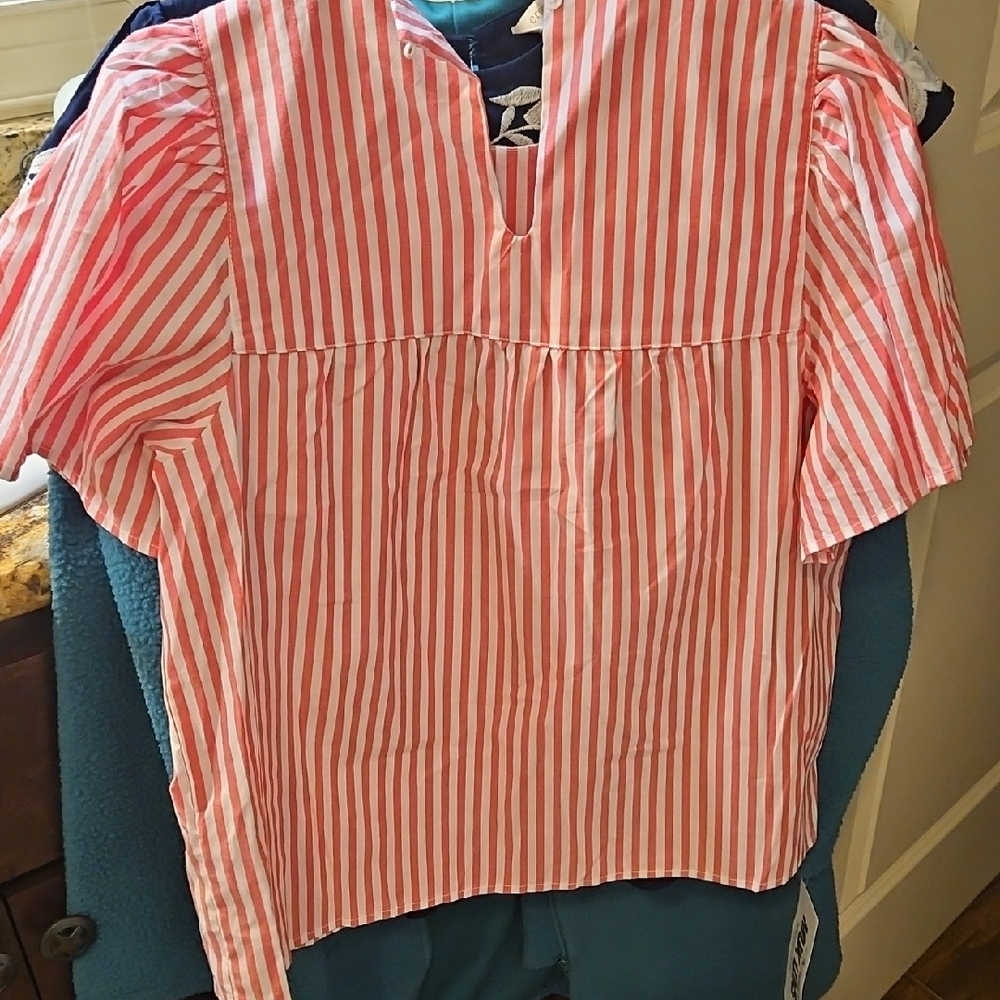 Philosophy Womens Red and White Striped Blouse - Picture 5 of 5